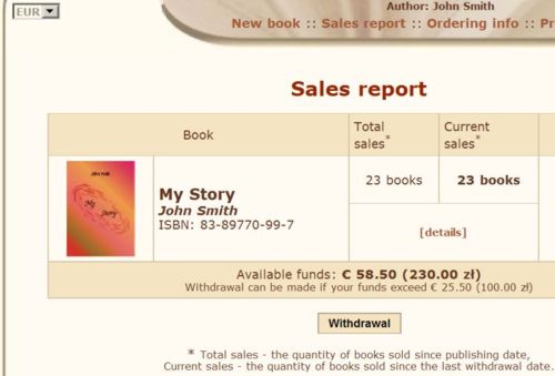 sample sales report screenshot